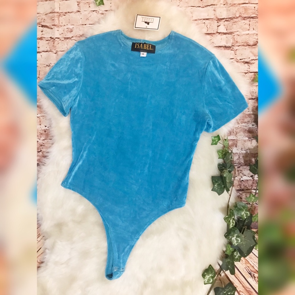 VTG 80’s Isabel USA Baby Blue Bodysuit M